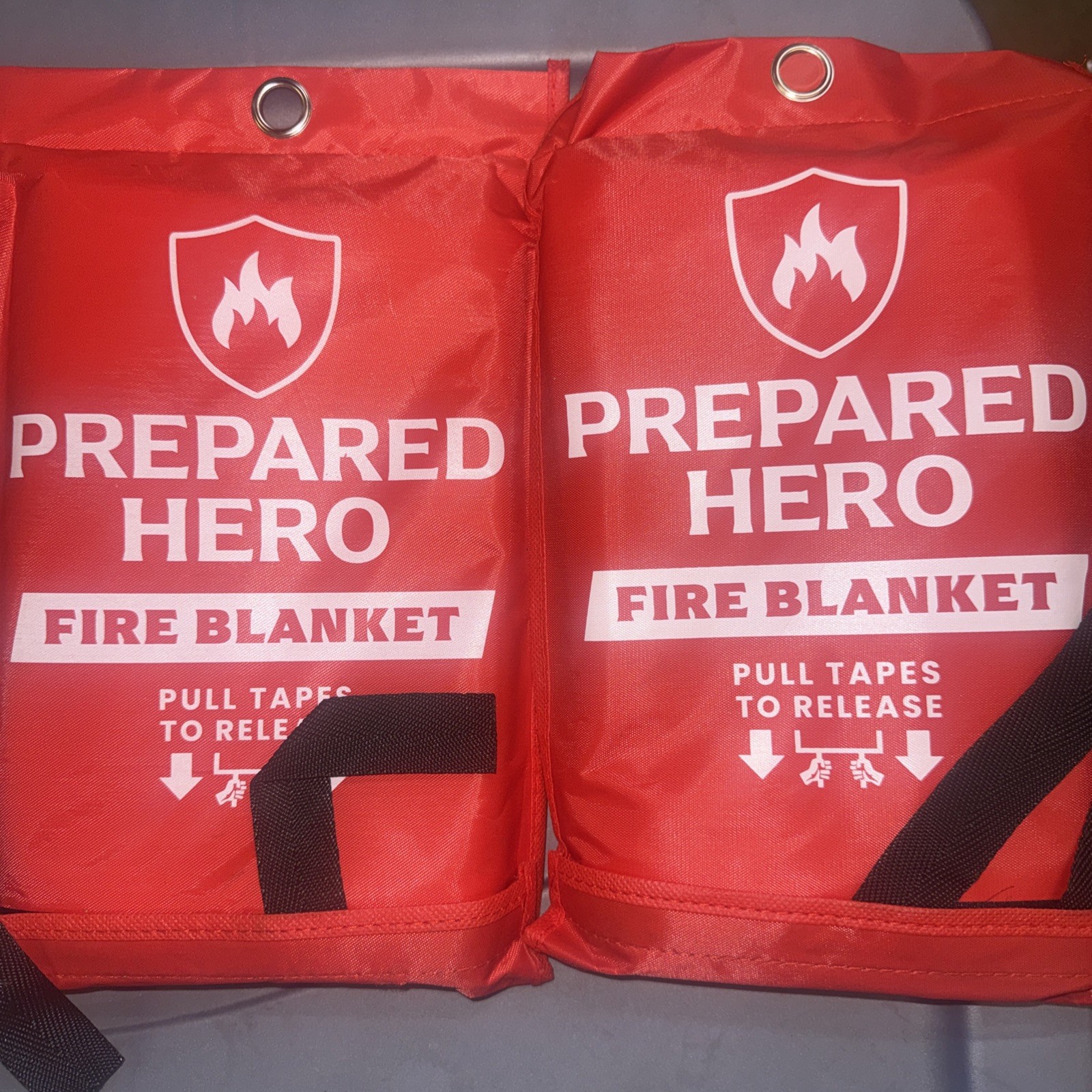 Prepared Hero Fire Blanket 39″×39″ Fiberglass Home Emergency Safety 2 Pack