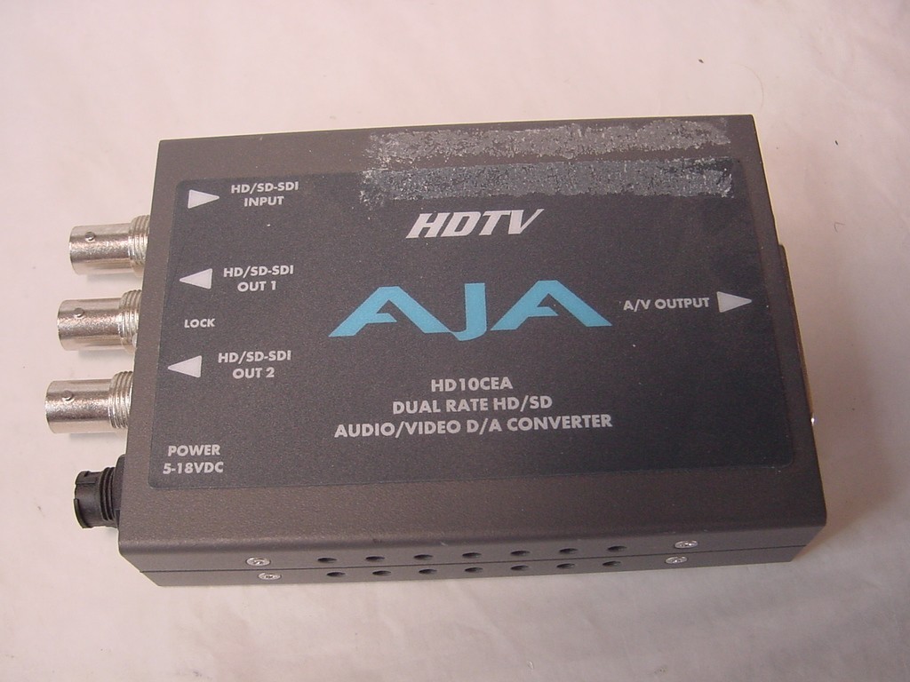 AJA HD10CEA DUAL RATE HD/SD AUDIO/VIDEO D/A/ CONVERTER - NO POWER CORD