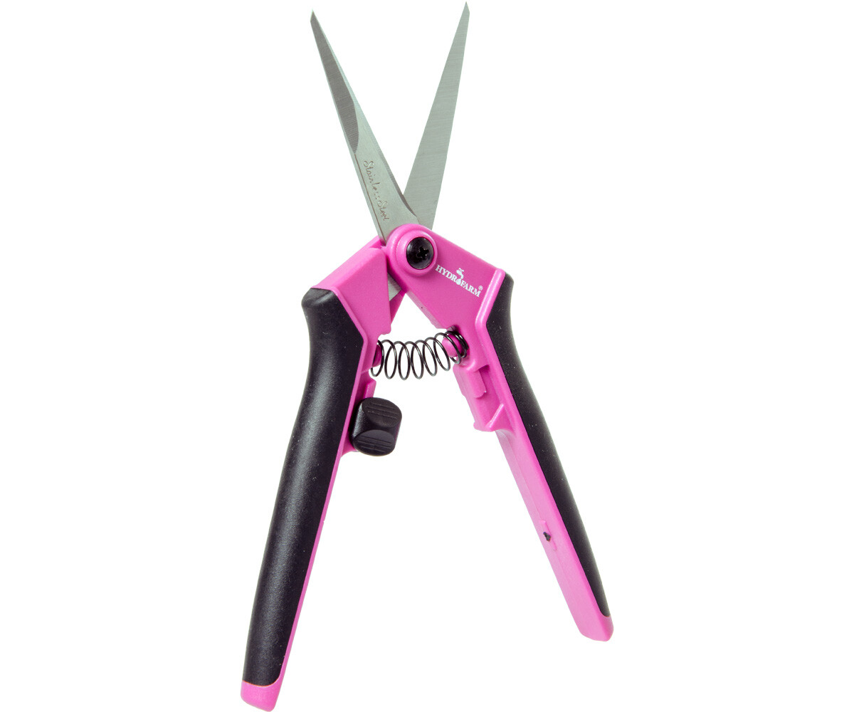 Hydrofarm Precision Pruner Lightweight Pink Trimming Scissor Straight Blade