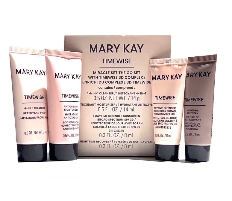 MARY KAY TIMEWISE ~THE GO MIRACLE SET~N/D~217456~DELUXE 4 PCS TRAVEL KIT~NIB!