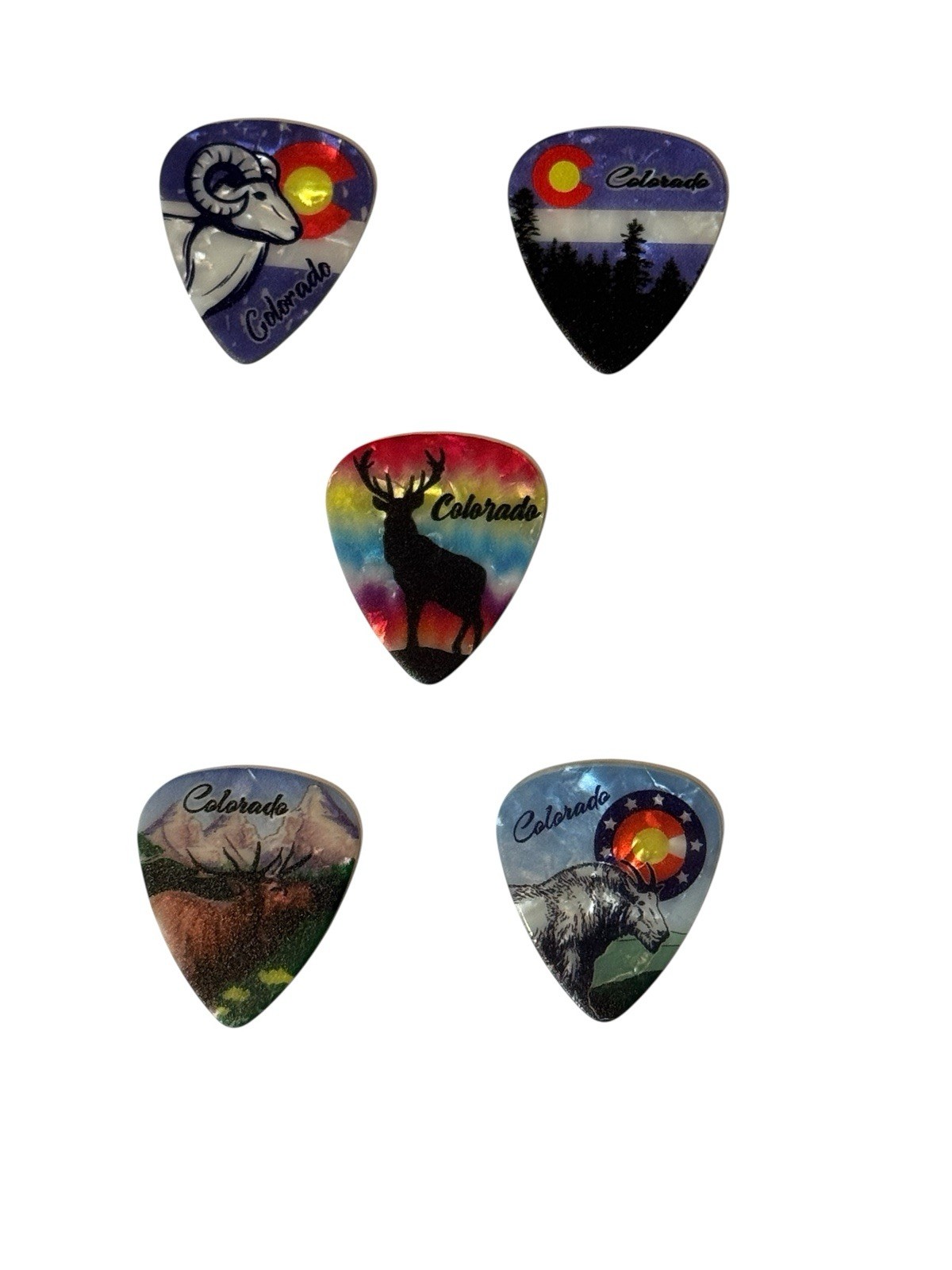 Decorative Colorado Guitar Picks Brand New Lot Of 5