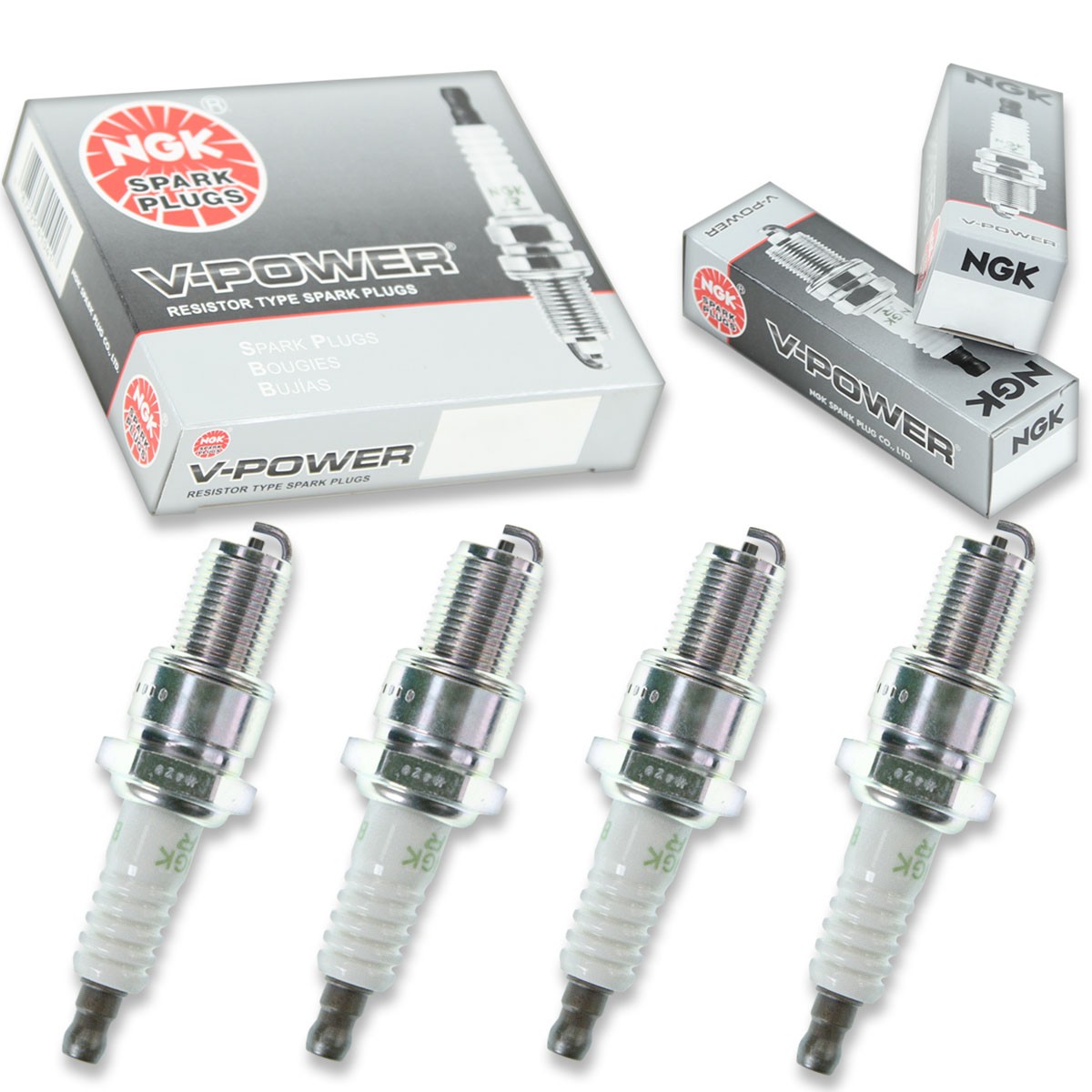 4pcs 02-03 Arctic Cat ZL 600 EFI SS ESR NGK V-Power Spark Plugs 600cc 36ci ij