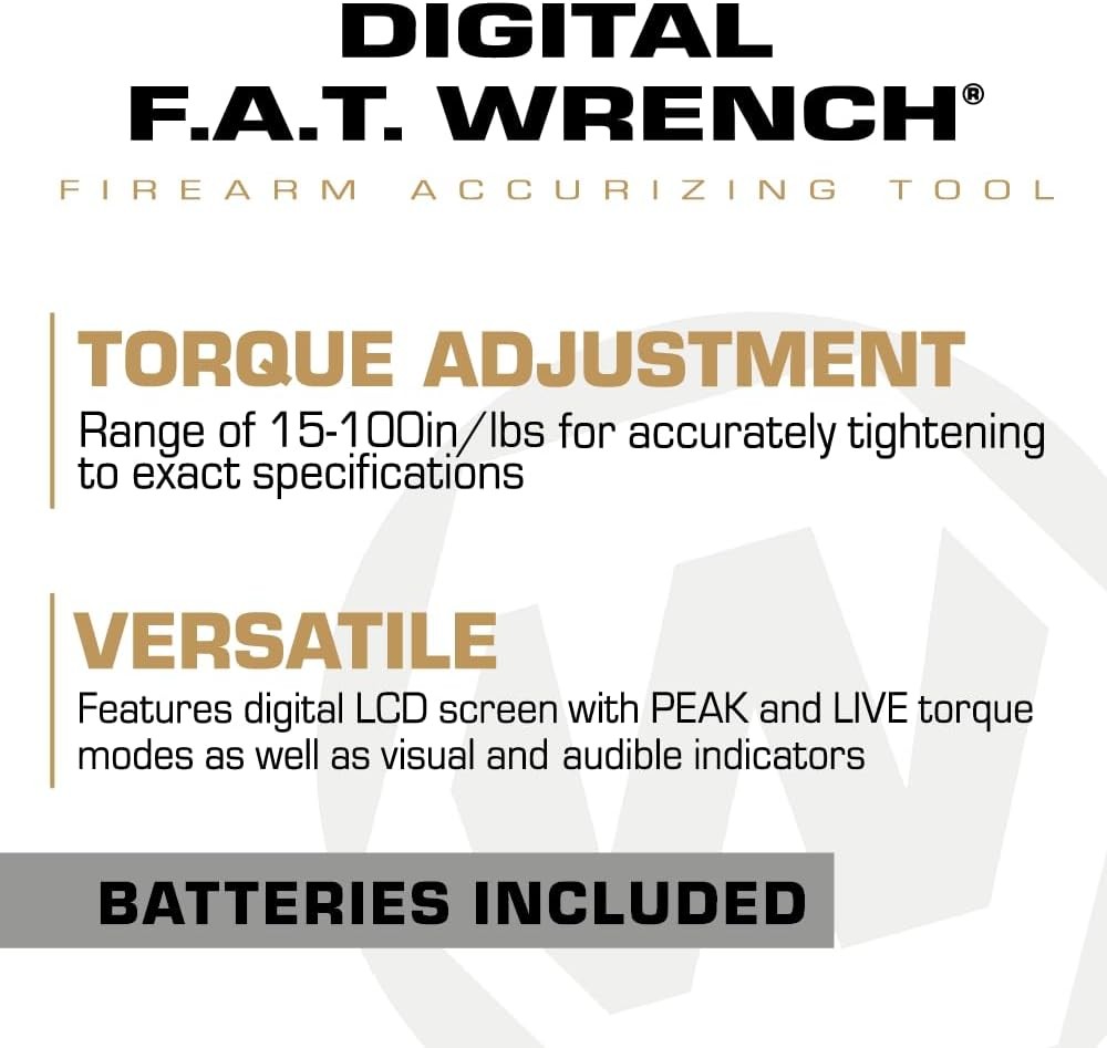 Digital FAT (Firearms Accurizing Torque) Wrench with Interchangeable Bits and