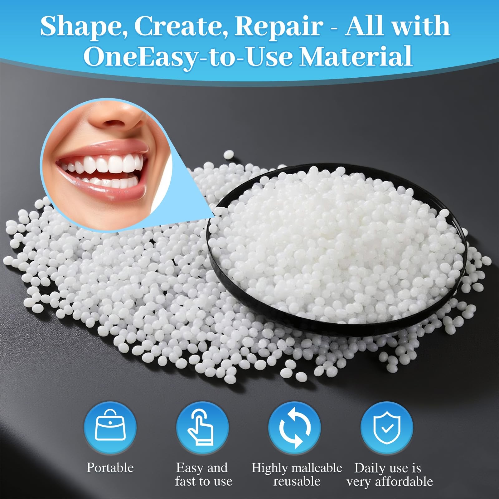 10.9oz Tooth Repair Beads - Teeth Replacement Kit for Temporary White