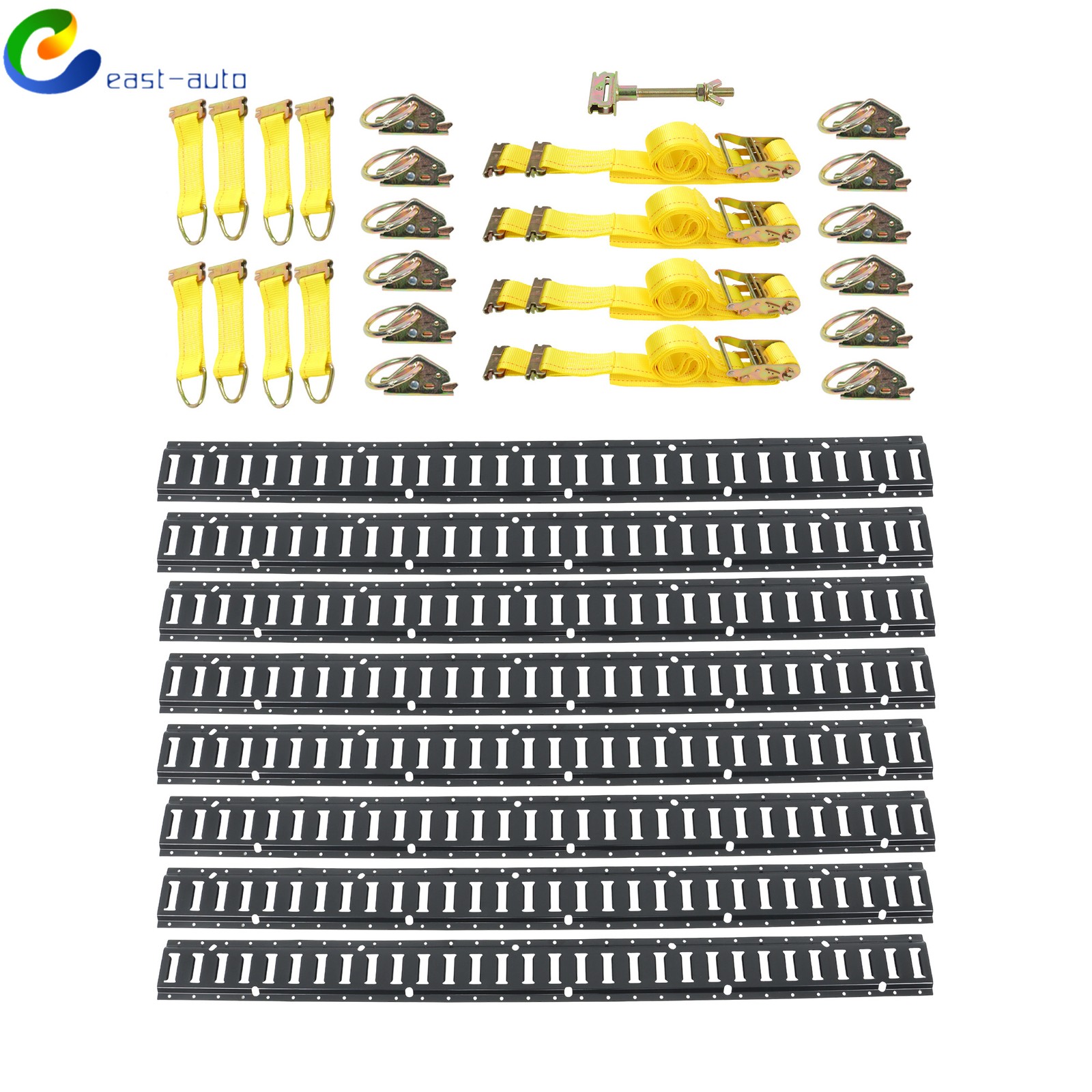 Metal Black 33 Pack 60" E Track Rail Sections With Mounting Hardware For Trucks