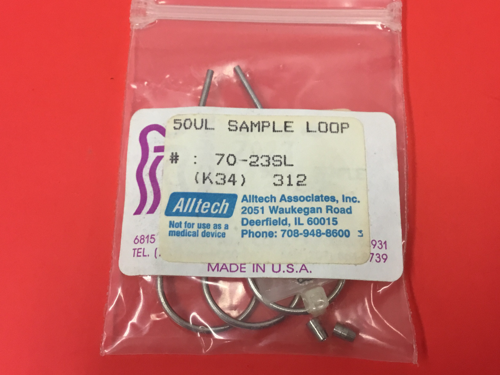 Rheodyne/alltech - 70-23SL - 50µL - Sample Loop SS - NEW