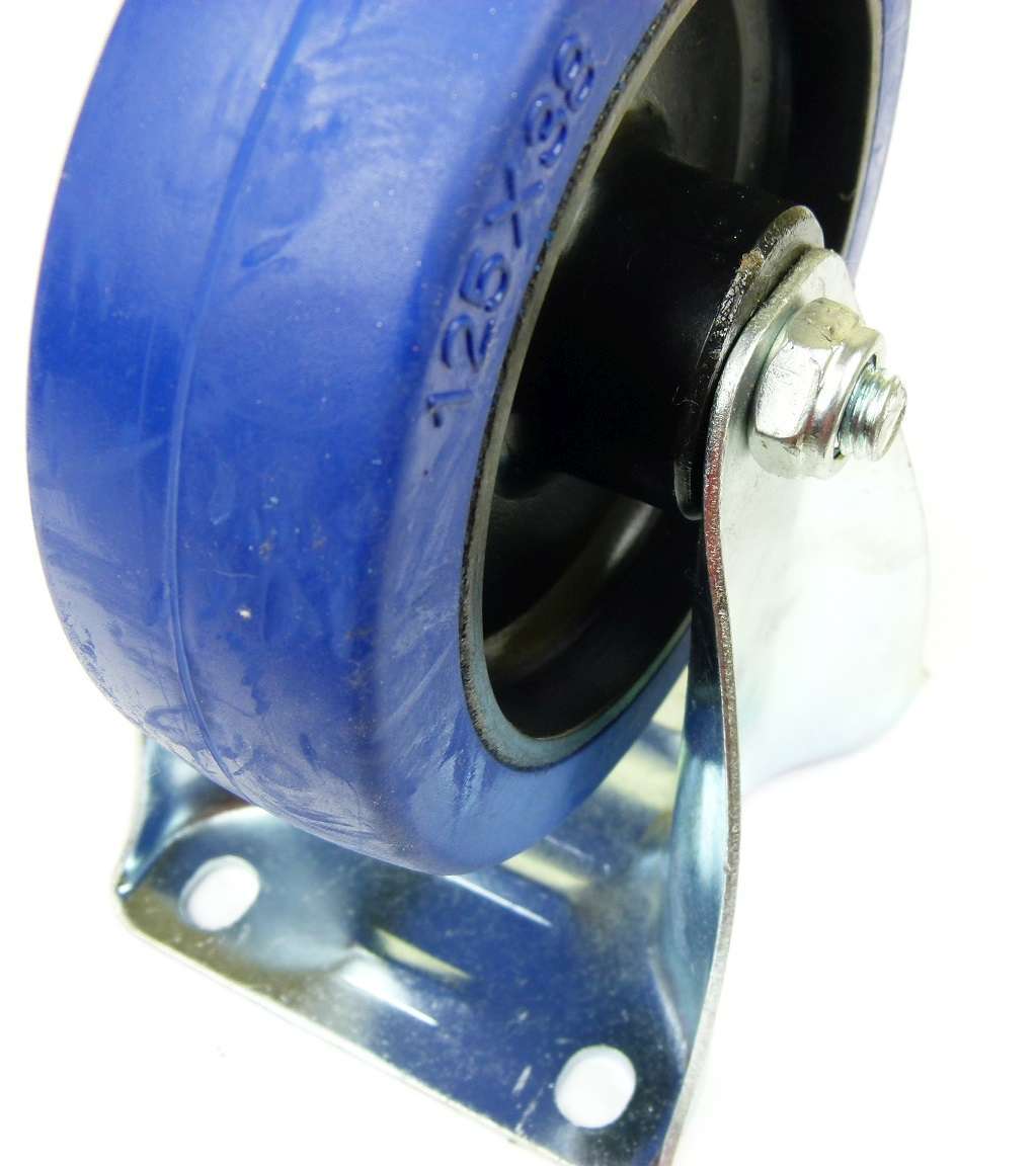 4 x 125 mm SL 200 kg/wheel blue wheels fixed castors rigid transport castors wheels