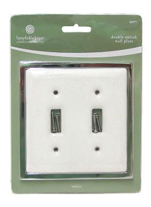 Double Switch Wall Plate - Ceramic w/ Chrome Trim LQ-68977