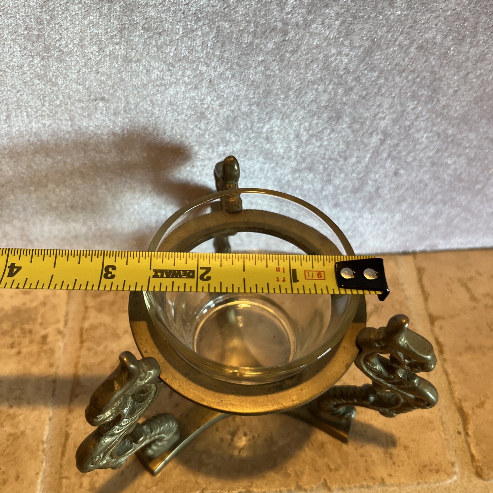 Sphere Brass Dragon Stand Mythical candle or globe