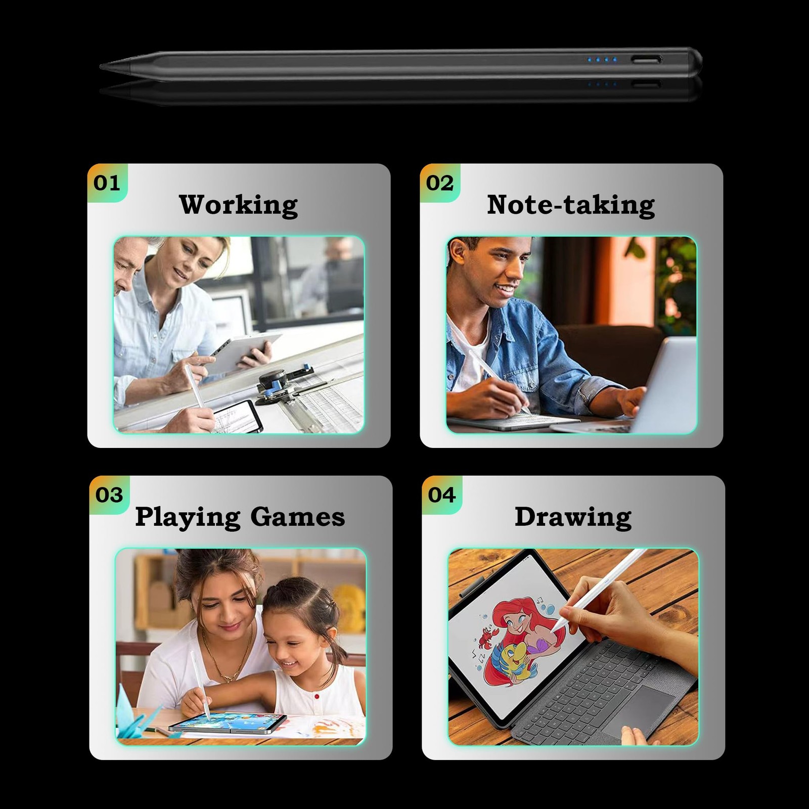 Stylus Pen for Samsung Galaxy Tab A11+/A11 Android S Compatible black