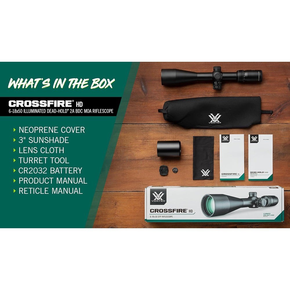 Vortex Optics Crossfire® HD 6-18x50 Riflescope - Illuminated Dead-Hold 2A BDC