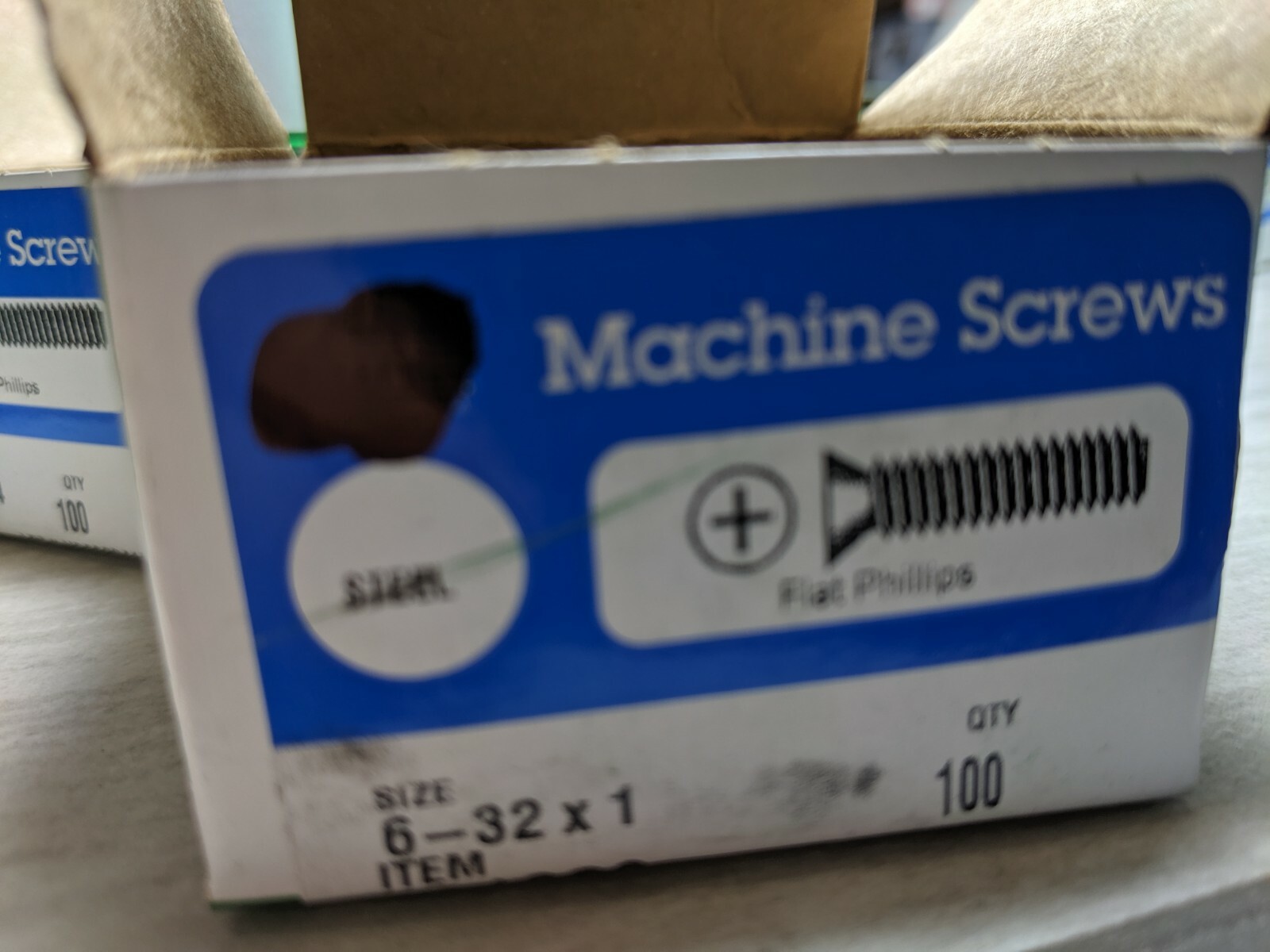 100 Steel Flat Phillips Machine Screws 6 - 32 x 1"
