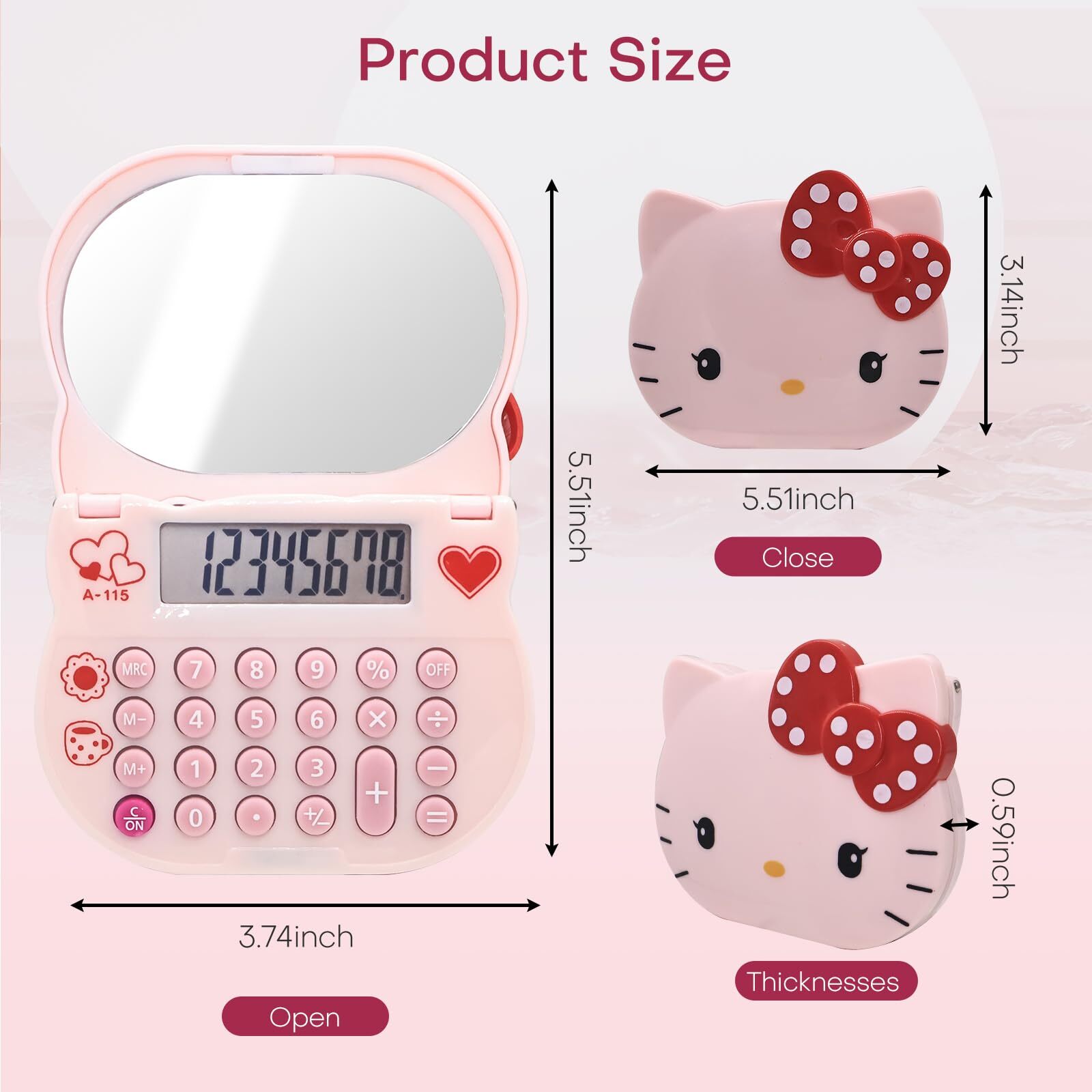 Cute Calculator Makeup Mirror Calculator Basic Calculators Desktop 8 Digit wi...