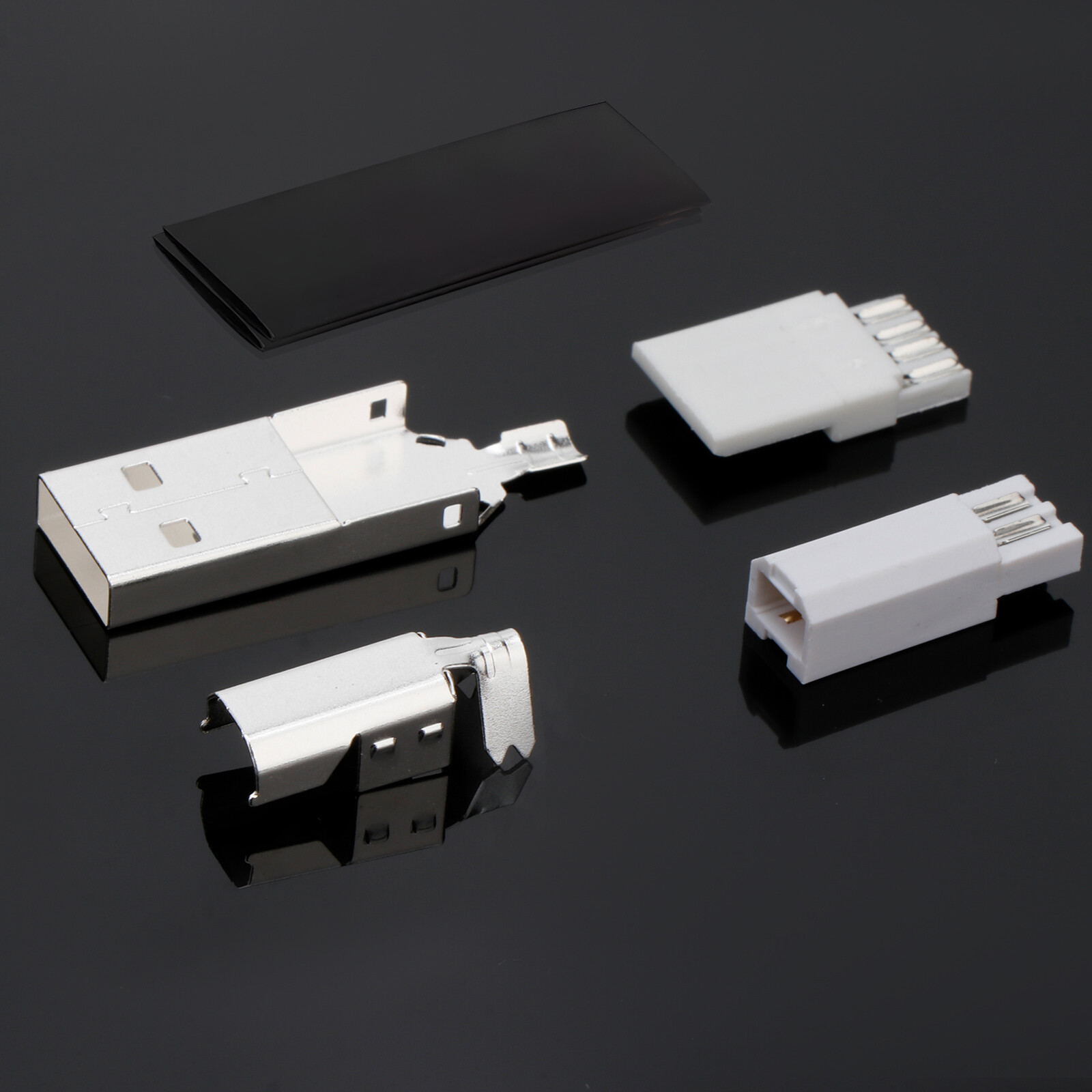 2PCS Silver Plated USB A USB B Type A Type B USB PLUG For USB Cable Date Wire
