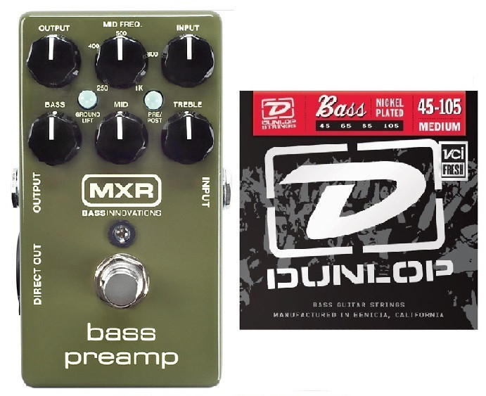 MXR Dunlop M81 Bass Preamp Direct Out 3-band EQ ( 1 SET OF BASS STRINGS ) M-81