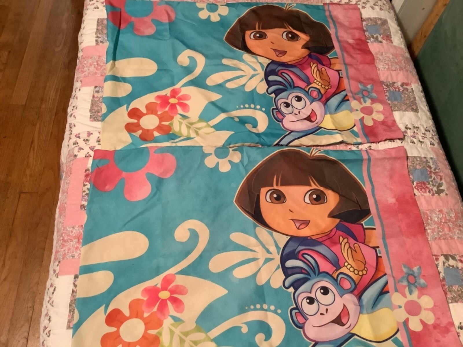 2 Dora the Explorer Pillowcase Standard Size Set,  Boots , double sided
