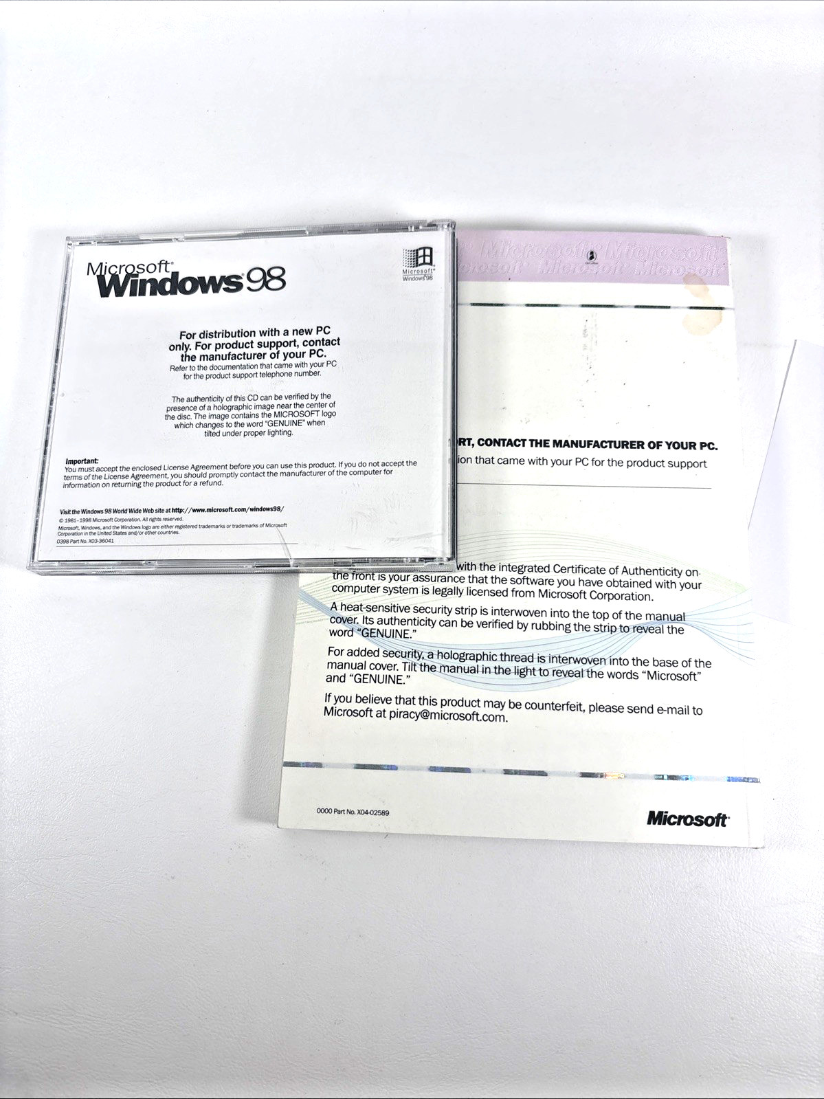 MICROSOFT WINDOWS 98 FULL ENGLISH VERSION OPERATING SYSTEM MS WIN
