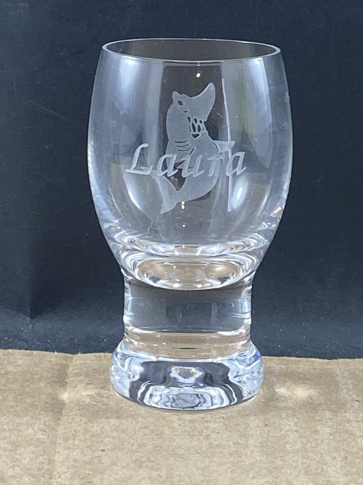 Round Dolphin “Laura” Shot Glass, COMBINED SHIP $1 PER MULTIPLE