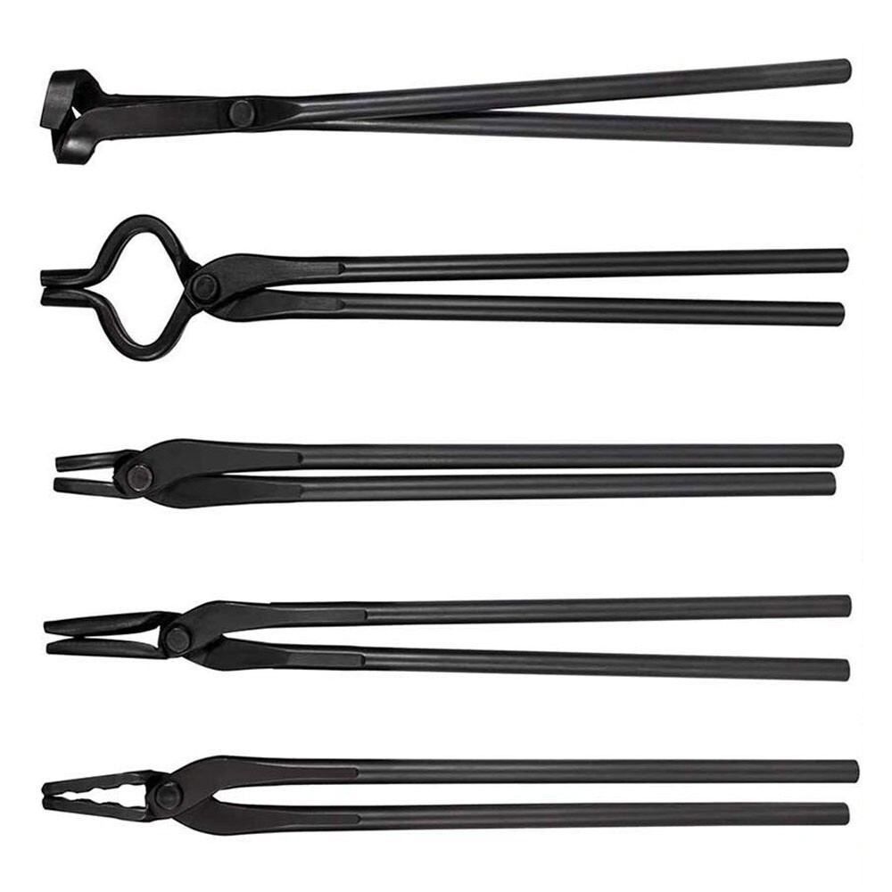 Knife Making Tongs Set Tools Blacksmith Bladesmith Tong Vise Anvil Forge 5 PCS