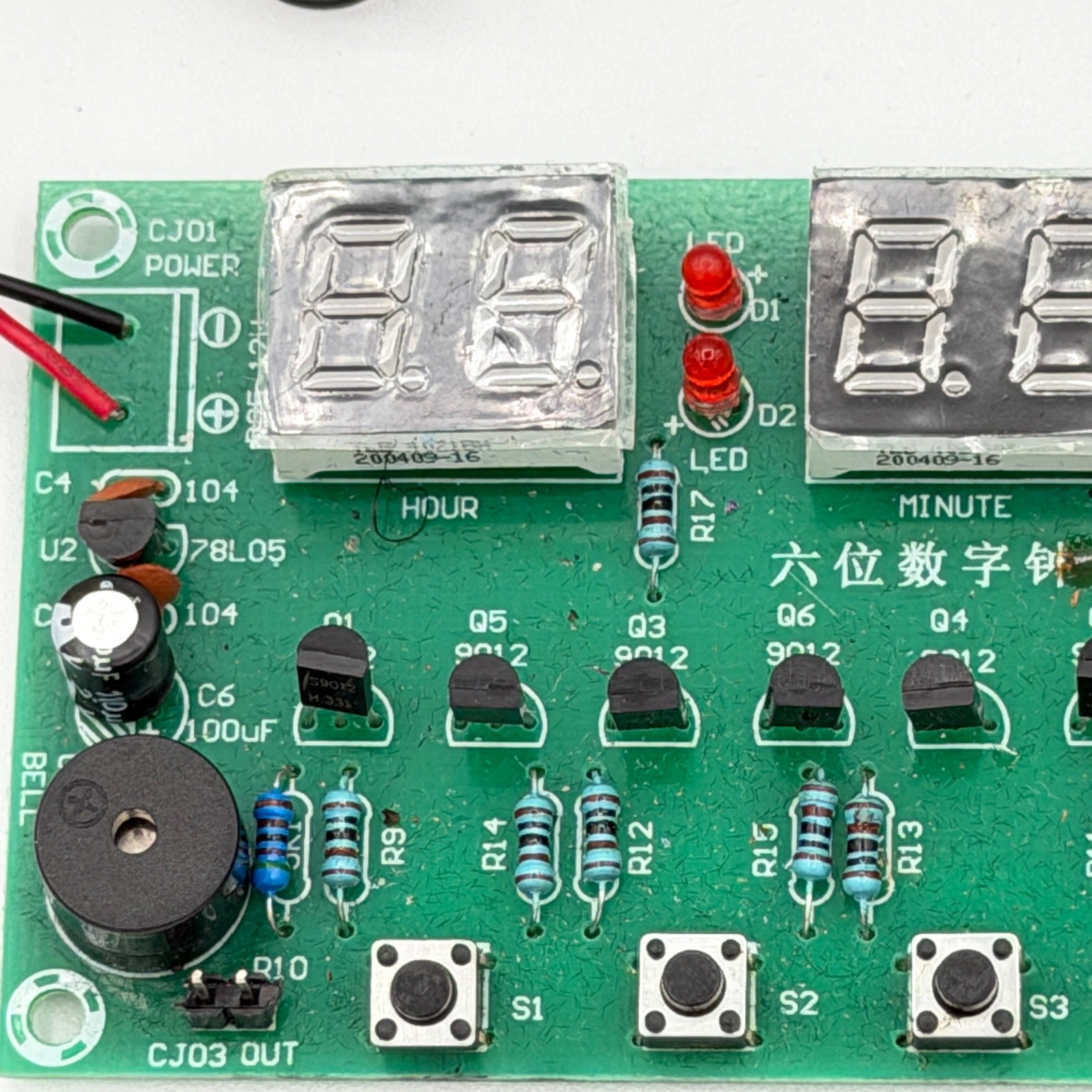 Digital 6-Digit Timer Circuit Board Kit AT89C2051 with LED Display