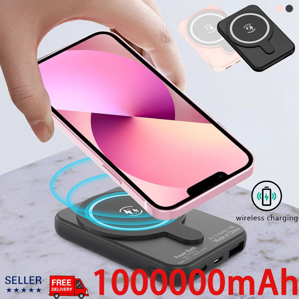 Super 1000000mAh Magnetic Power Bank Fast Charger Portable Mini External Battery