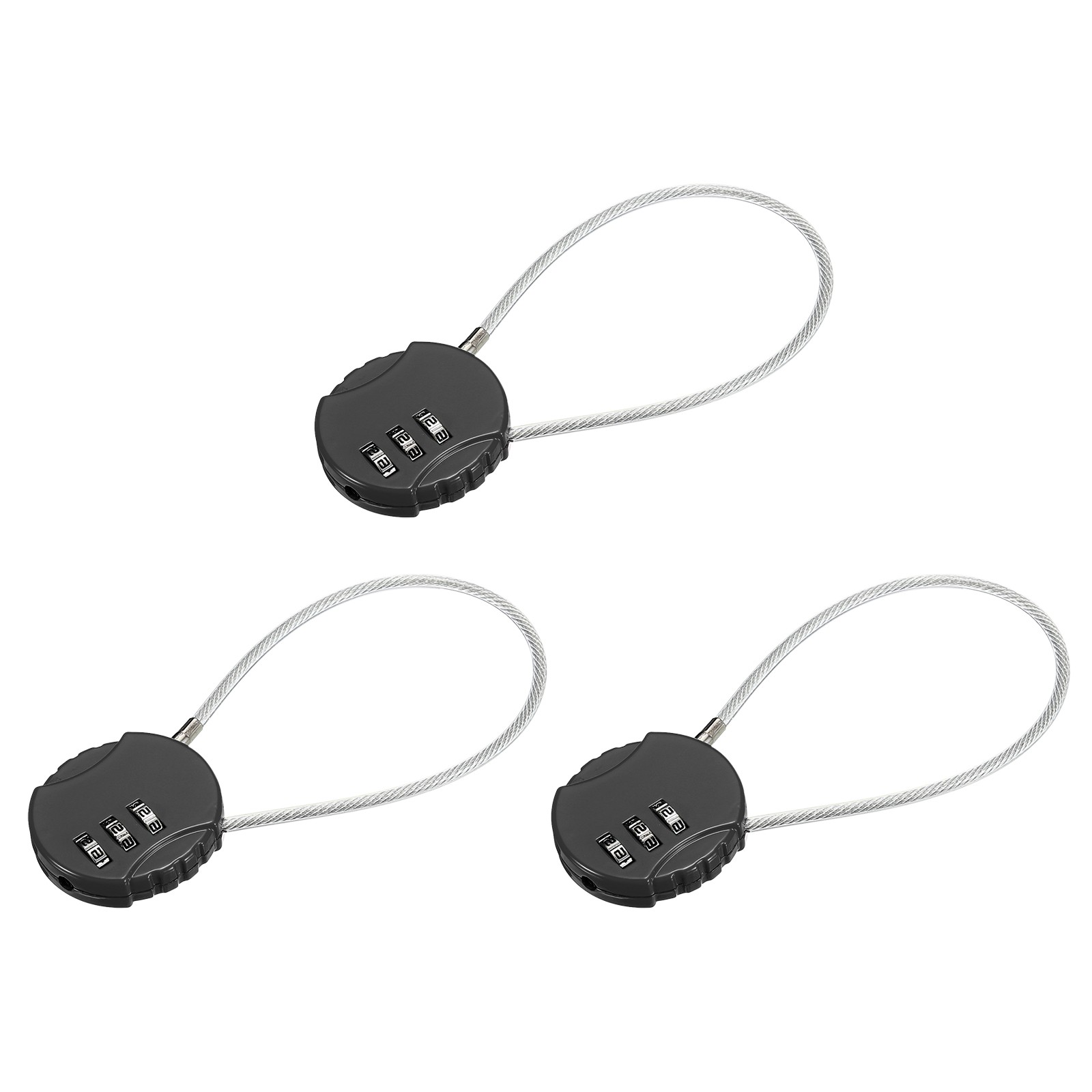 3Pcs 7.8" Small Combination Lock 3 Digit Padlock for Gym Locker