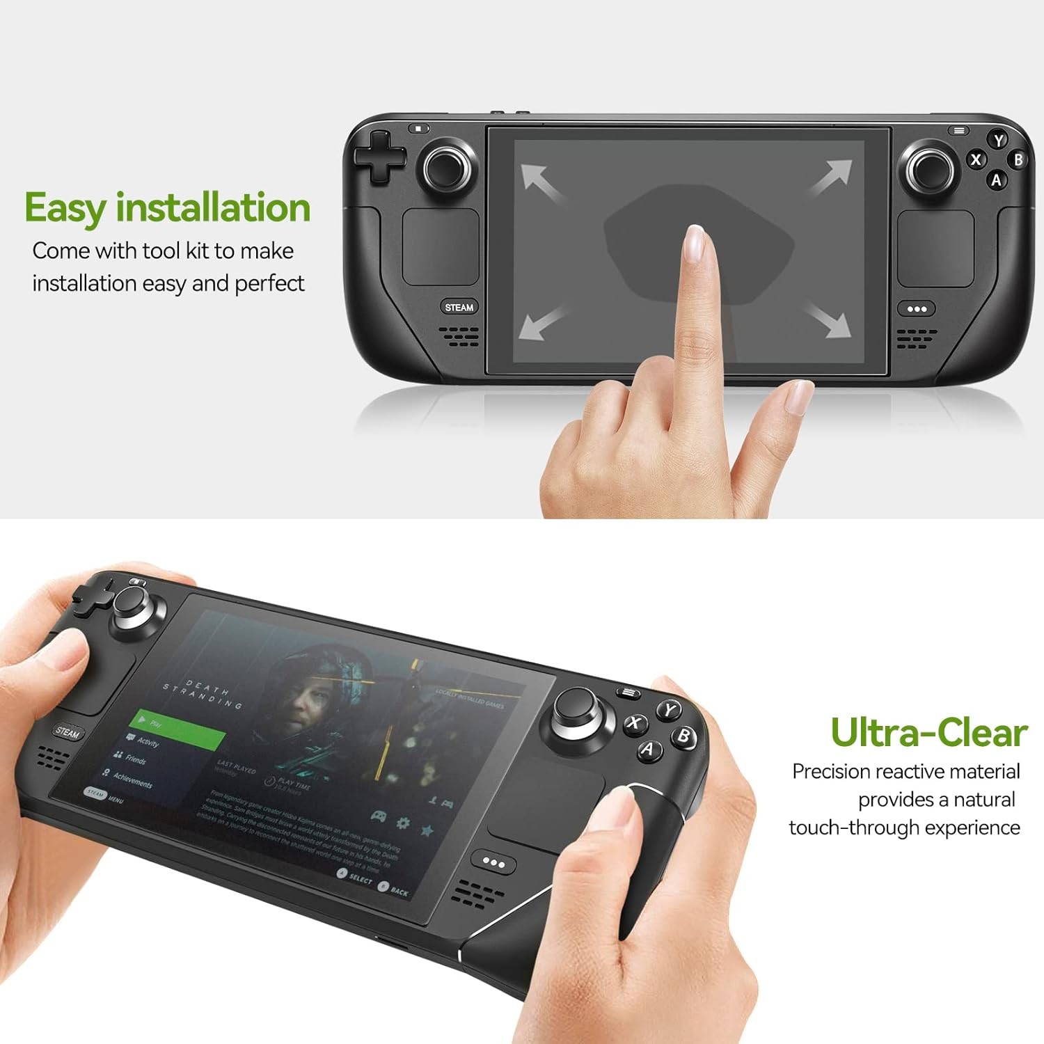 2-Pack Anti-Glare Etched Screen Protector for Steam Deck 7.0''/Steam Deck OLED 7