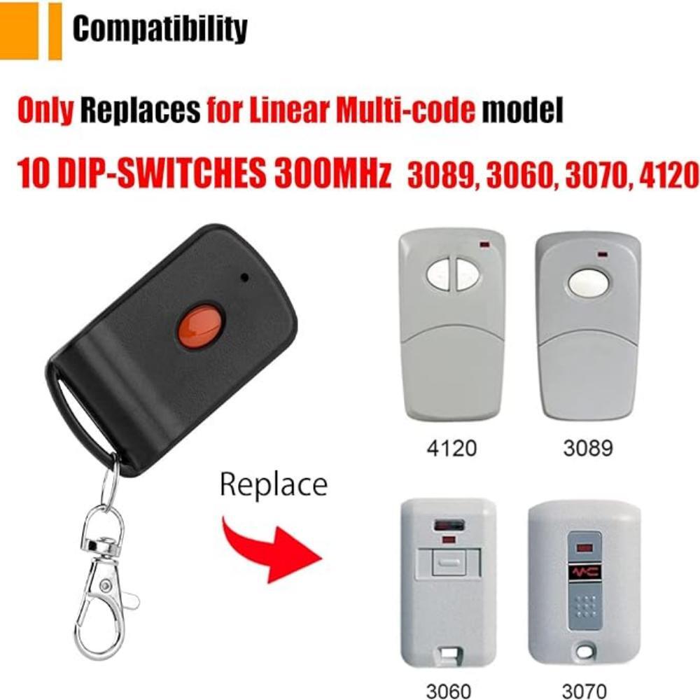 1/2 For 3089 Multi-Code Linear MCS308911 300mhz Black Remote Multicode 308911