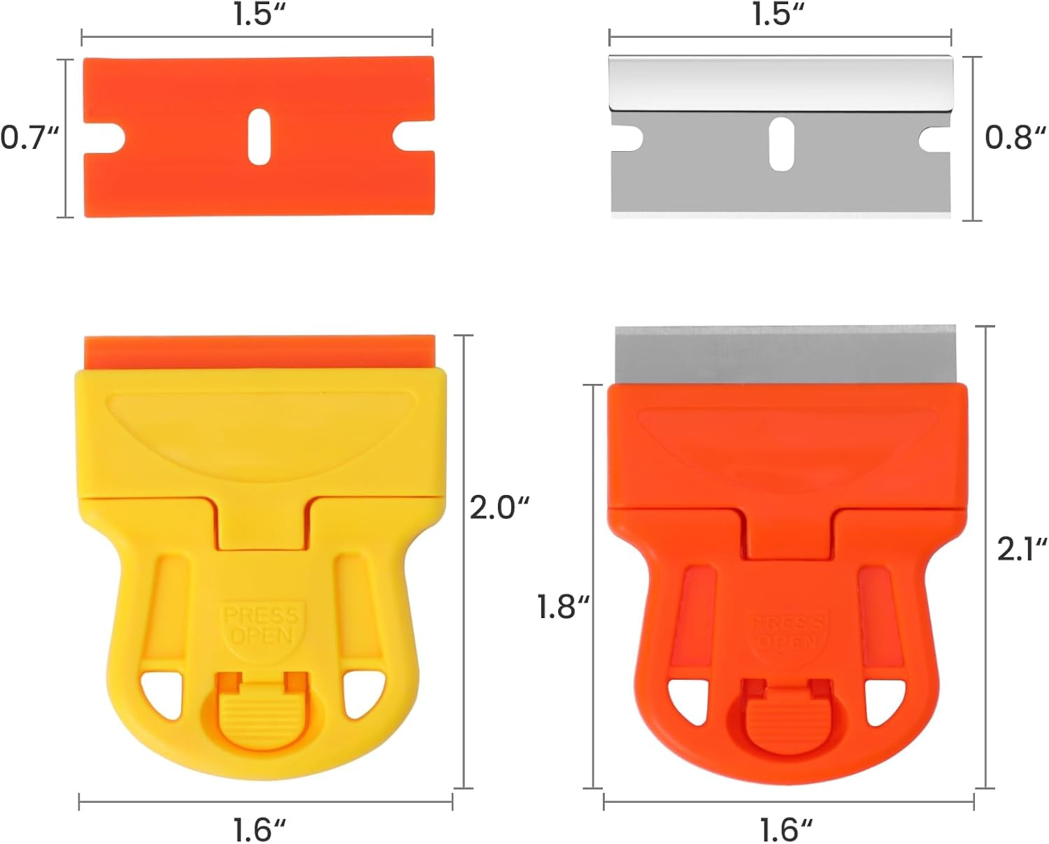 2 Pack Razor Scraper Plastic Razor Scraper Scraper Tool with Extra 10 Plastic