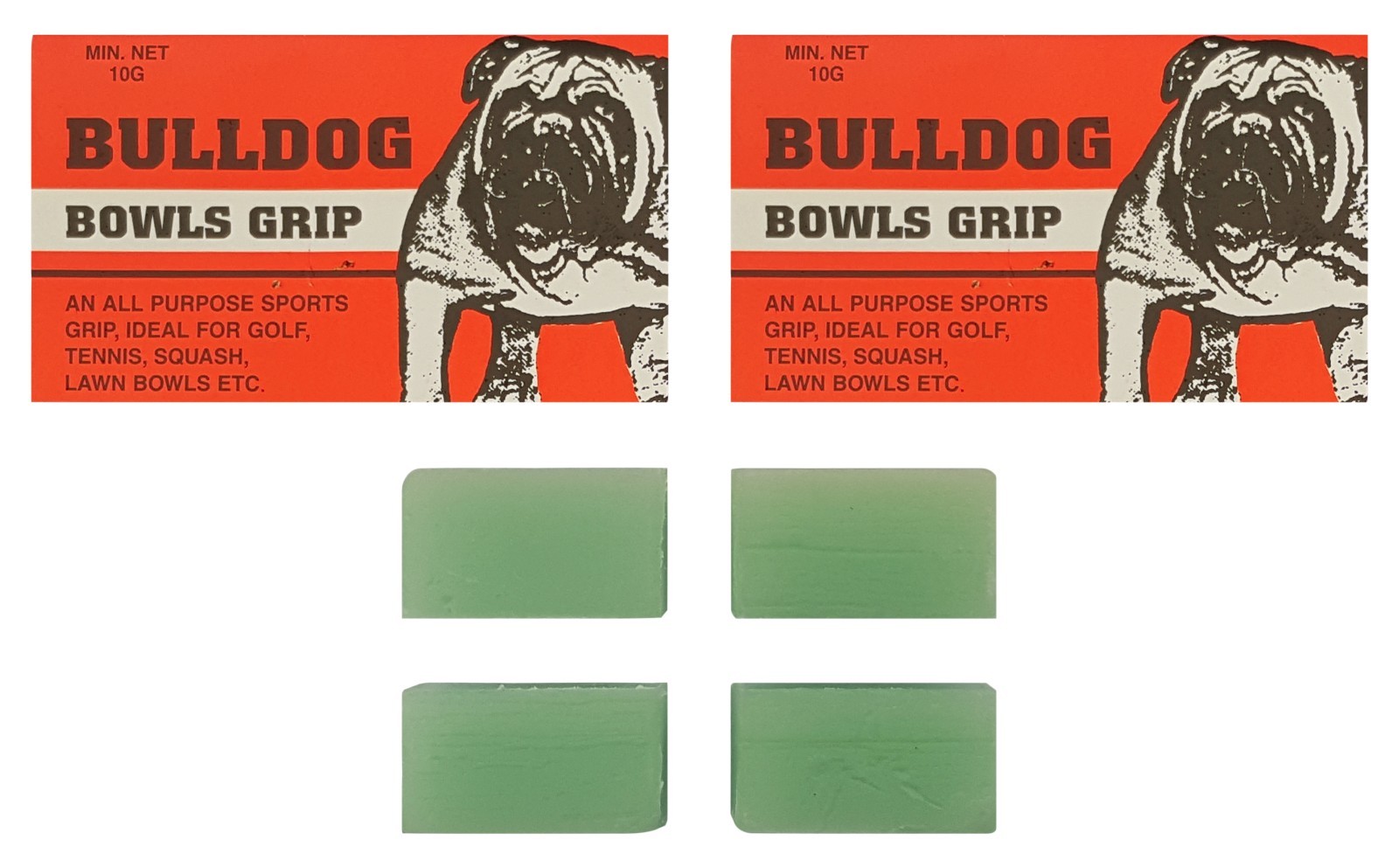 Bowls Grip Aid Bull Dog All Purpose Sports grip Four Blocks 20g Total
