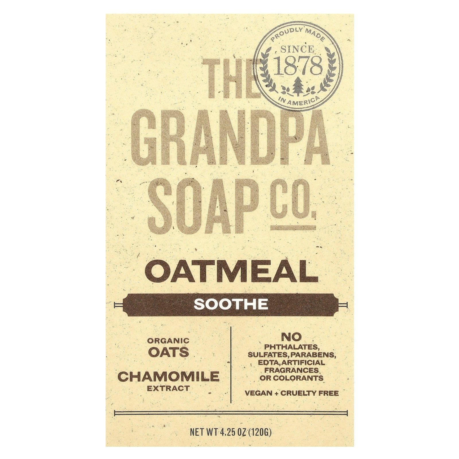 Face & Body Bar Soap, Oatmeal, 4.25 oz (120 g)