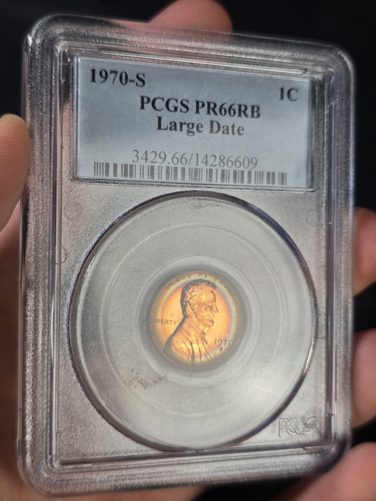 1970 S Lincoln Cent Large Date Target Toned