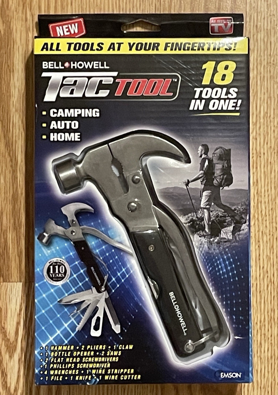 BELL & HOWELL TAC TOOL PORTABLE 18 TOOLS IN ONE~ NEW IN SEALED BOX