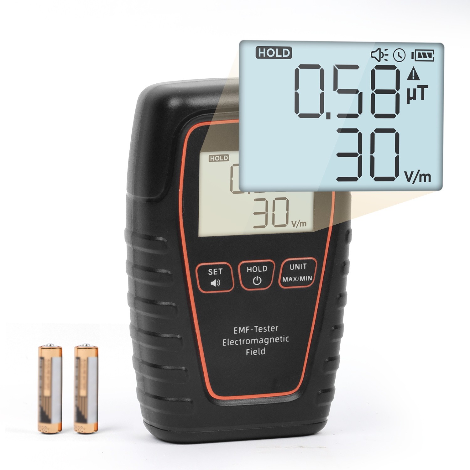 Electromagnetic Field Radiation Detector Digital EMF Meter W/ Sound-Light Alarm