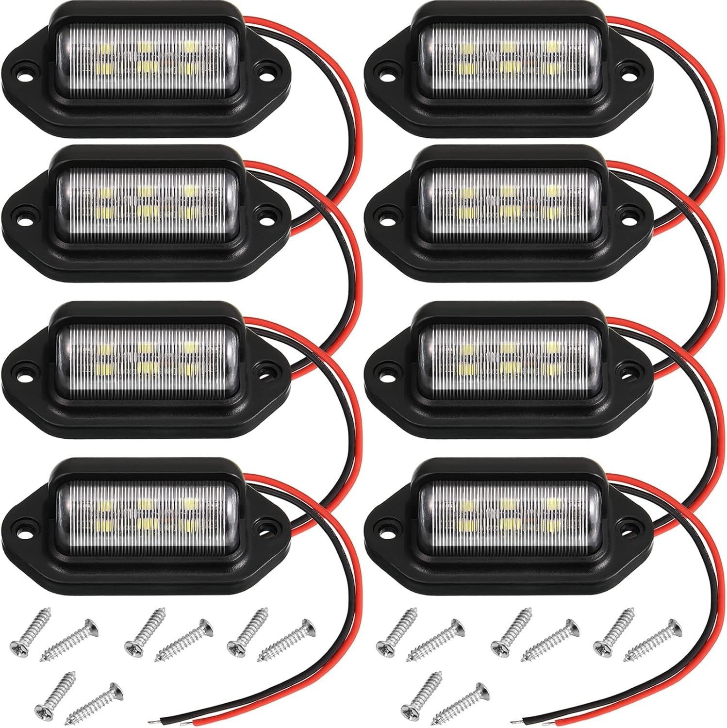 Luces Para Placas Led De Matrícula 6 Smd Lámpara Remolque 12 V Impermeable Paso