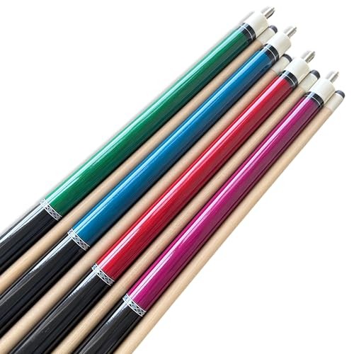 Pool Cue Set of 4 Pool Cue Stick (18oz-21oz), 13mm Tip, 58", 4-cues-set
