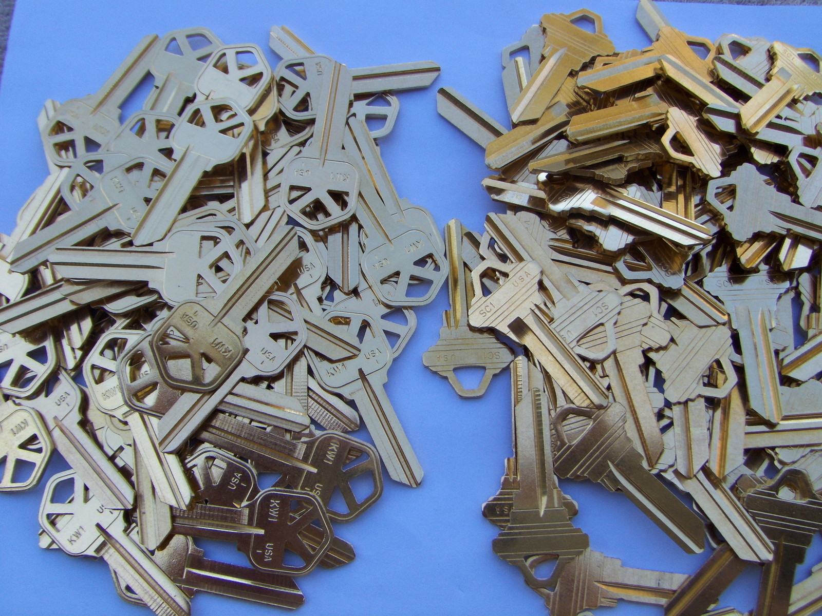 100 KEY BLANKS   (50 KW-1 and 50 SC-1)  Made in USA  2 nd  ++ set FREE SHIPPING