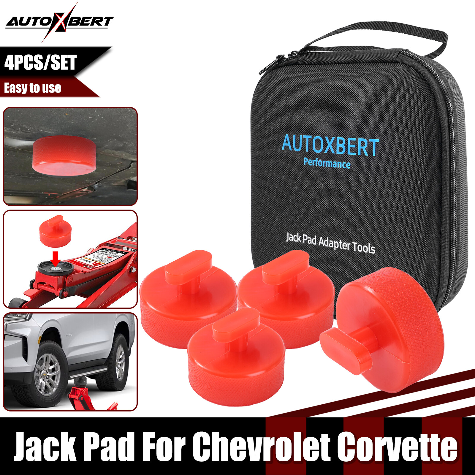 4Pcs Polyethylene Jack Pucks Jacking Lift Pad Bag for Chevrolet Corvette C5 C6 Z
