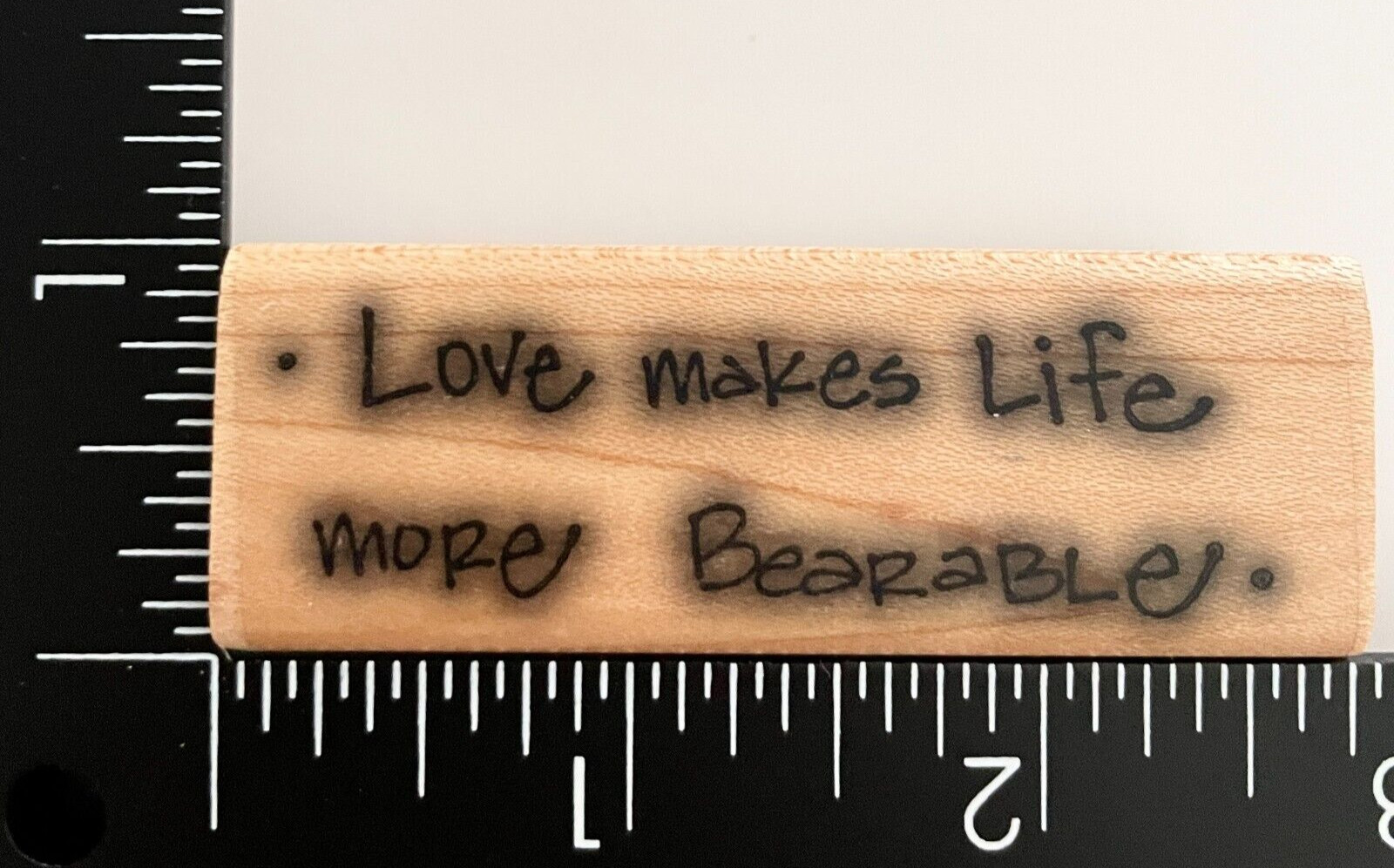 Imaginations Love Makes Life More Bearable Wood Mounted Rubber Stamp