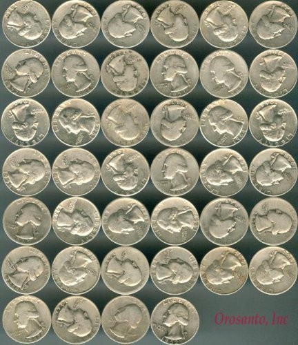 $10 - 40 Coins Roll 90% Silver Coin - Washington Quarters