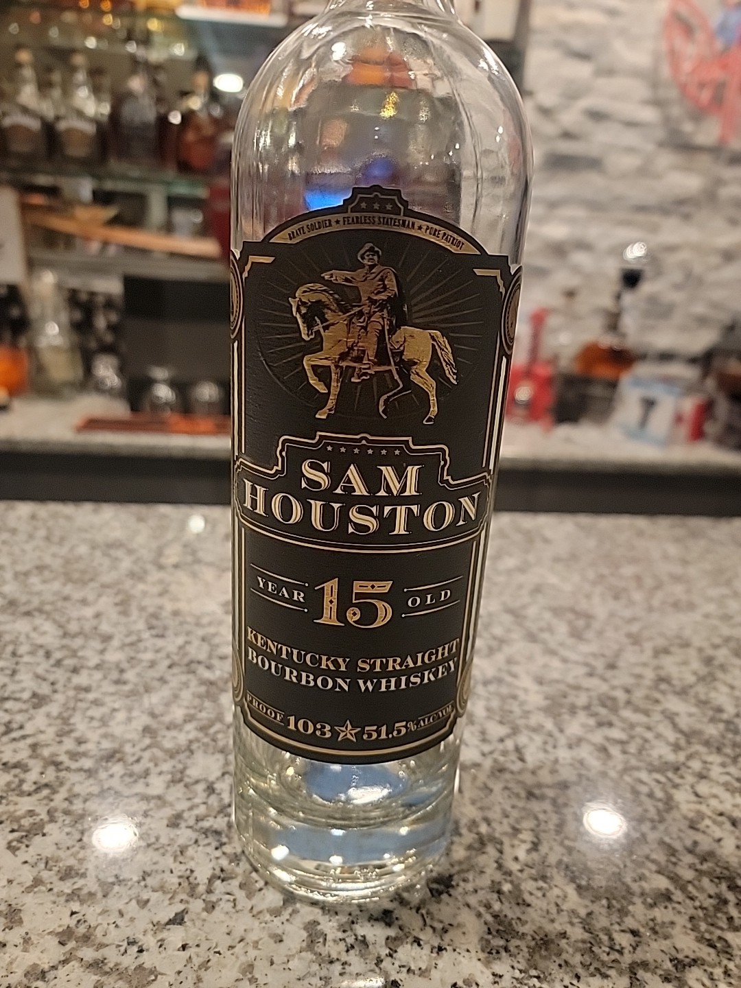 Sam Houston 15 Year Old Bourbon Bottle 750 ML Empty