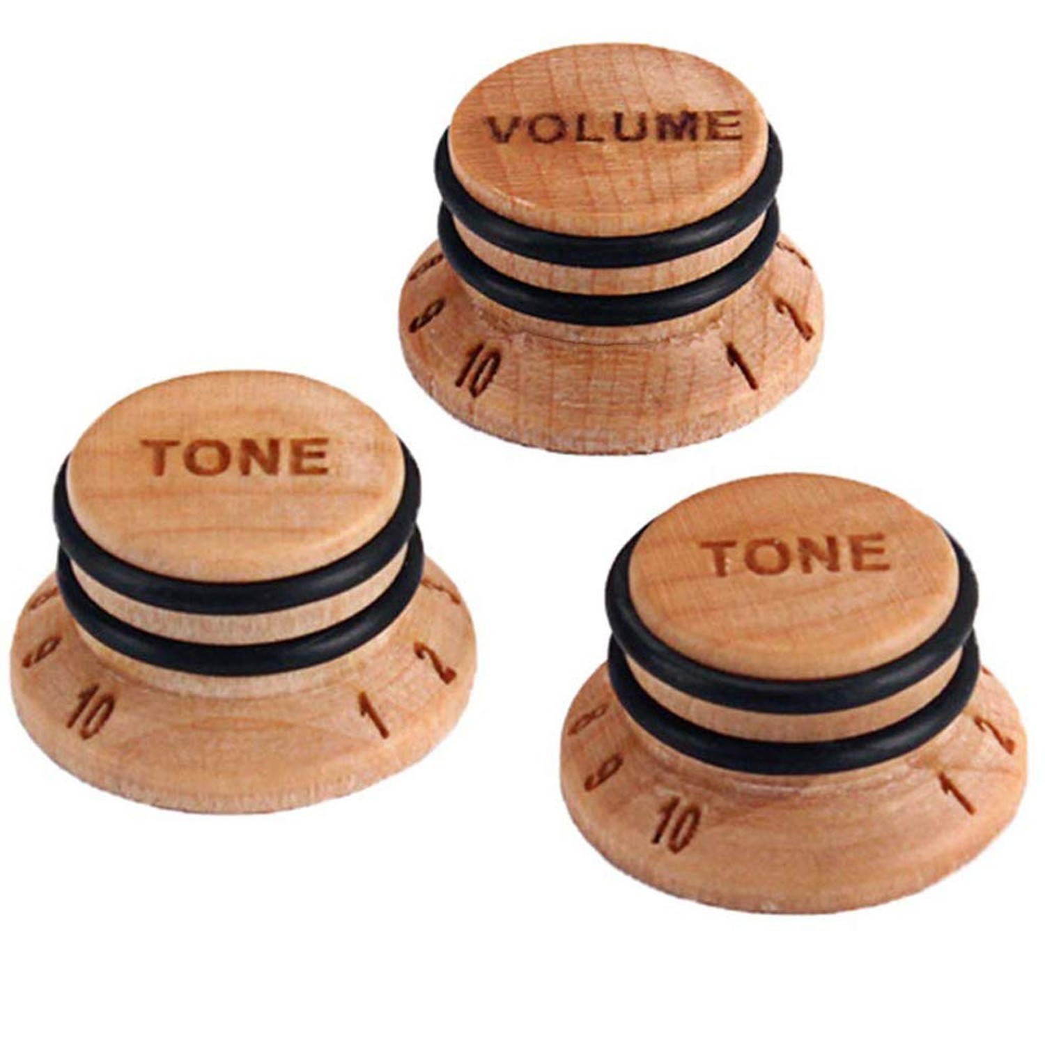 3 in 1 Wood Guitar Speed Knobs for Guitar Bass Parts Volume Tone Control knob...