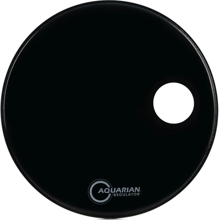 Aquarian Drumheads Regulator Ported Bass Drumhead - 22" - Black Glass - 4-3/4"