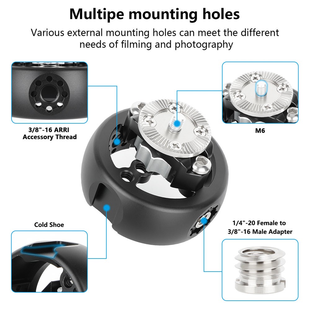 CAMVATE Side Handgrip with ARRI-Compatible Rosette Mount for Camera Cage Rig