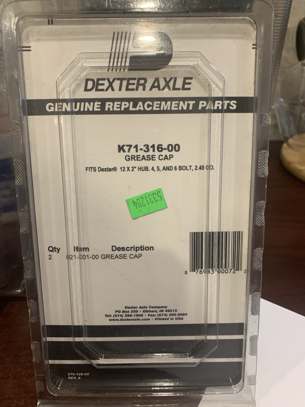 Lot of 4 NEW Dexter Axle K71-316-00 Trailer Brake Grease Cap
