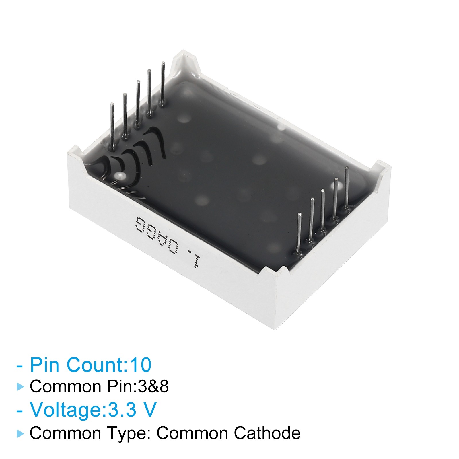5Pcs Common Cathode 7Segment 10Pin 1Bit 3.3V 1" LED Display Green