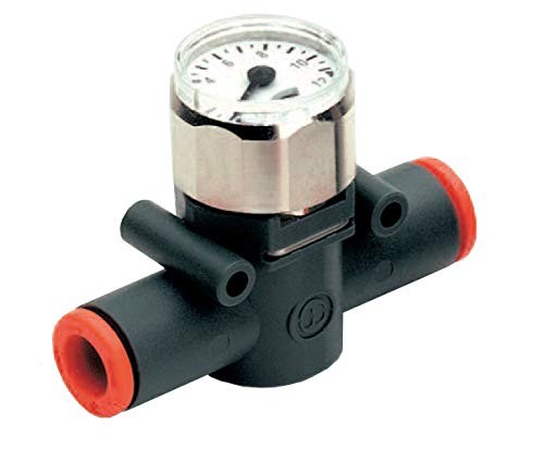 IPG Air in-Line Air Pressure Gauge with Push-to 1/4" Tube OD x 1/4" Tube OD
