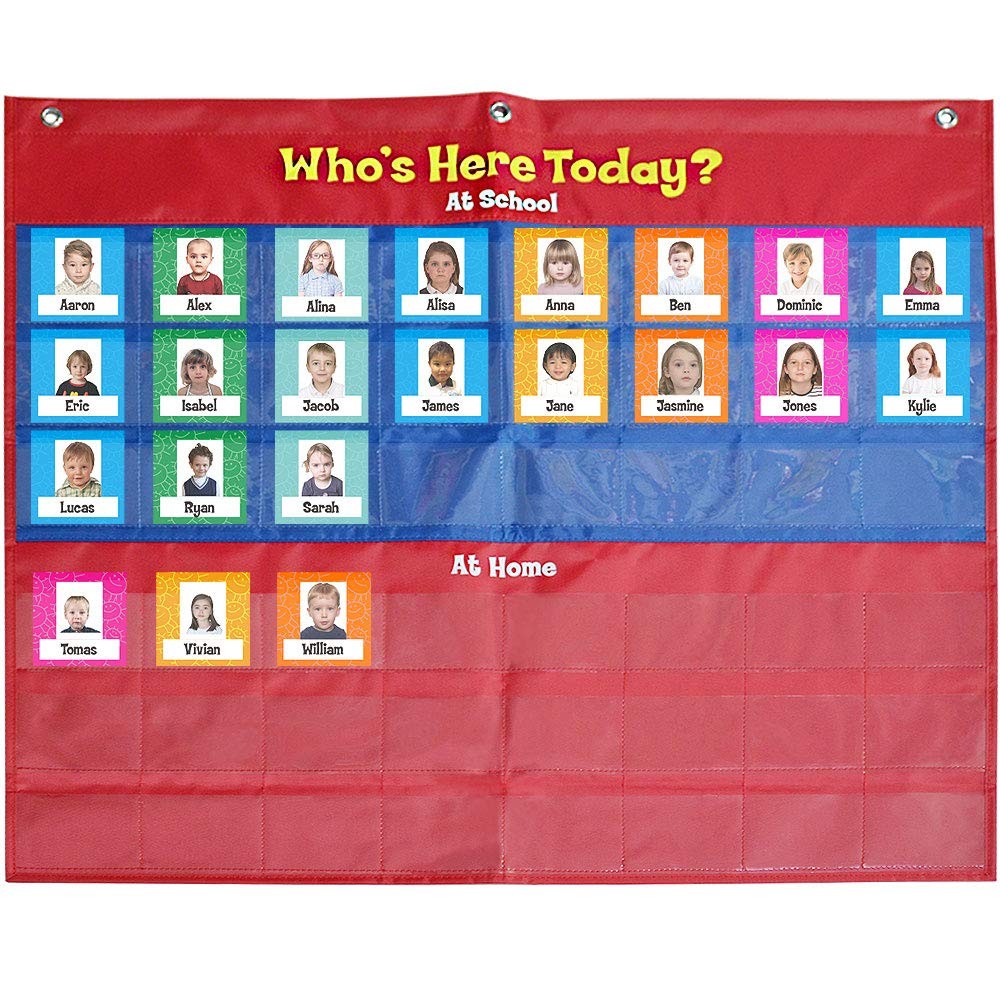 Attendance Pocket Chart 72 Student Cards Classroom Behavior Tracker Preschool
