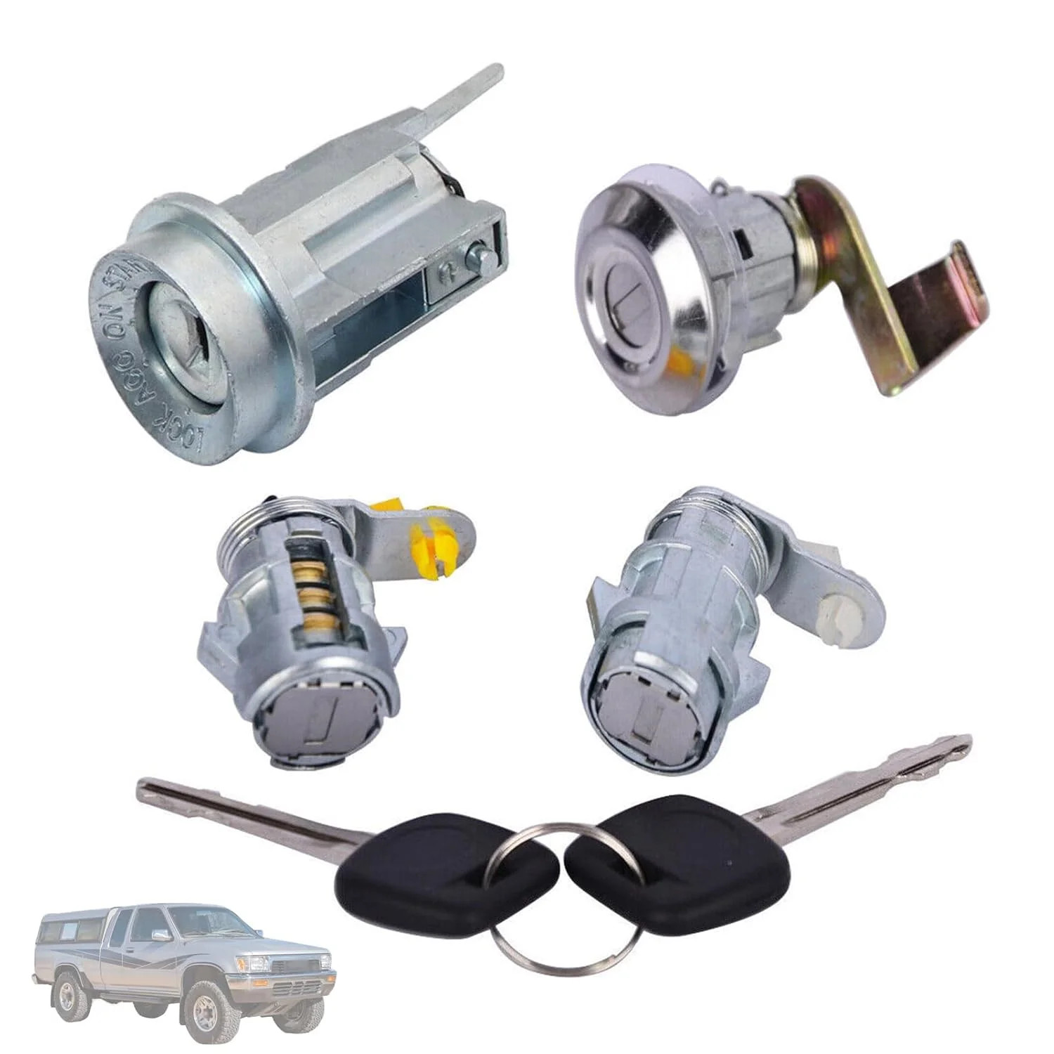 Ignition Door Locks & Gas Lock W/2 Keys Compatible with Toyota Pickup Truck 1992