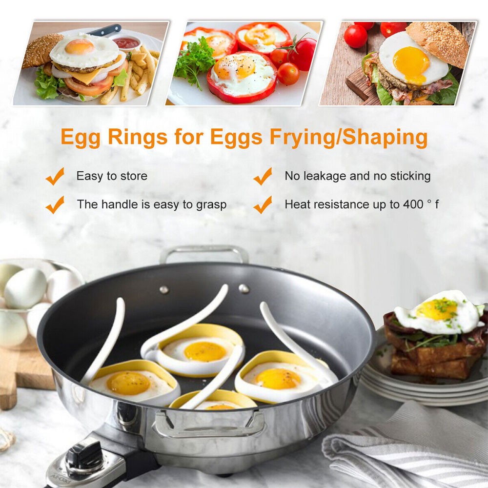 Non Stick Fried Egg Rings Pan Fry Kitchen Silicone Fried Egg Rings CW